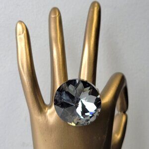 Huge Crystal Fashion Stretch Ring, Large Statement Crystal Ring,Cocktail Ring